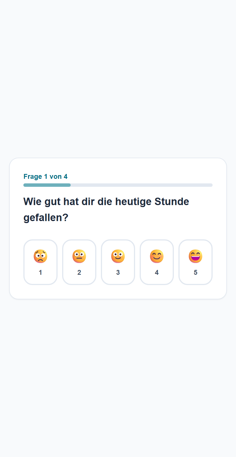 Meinungsbild auf dem Schülerhandy mit Emoji-Auswahl